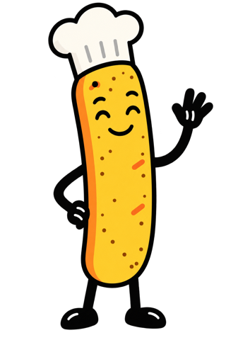 Breadstick chef waving hello